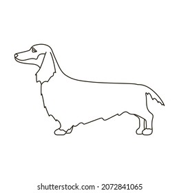 Dachshund vector icon.Outline vector icon isolated on white background dachshund.