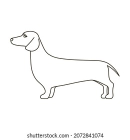 Dachshund vector icon.Outline vector icon isolated on white background dachshund.
