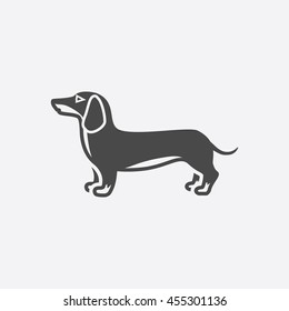 Dachshund vector illustration icon in black simple design