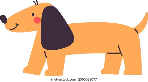 Dachshund Walking Dog Vector Illustration