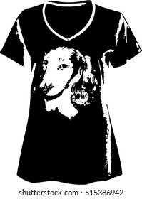 dachshund white vector on shirt