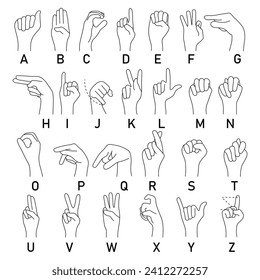 Dactylic alphabet, asl alphabet. Vector