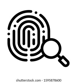 Dactylogram Fingerprint Icon Vector. Outline Dactylogram Fingerprint Sign. Isolated Contour Symbol Illustration