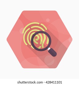 Dactylogram icon, Vector flat long shadow design. EPS10