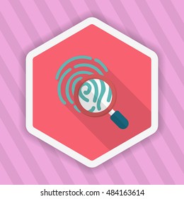 Dactylogram icon, Vector flat long shadow design. EPS10