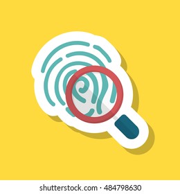 Dactylogram icon, Vector flat long shadow design. EPS10