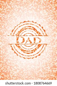 Emblema abstracto de mosaico naranja de papá 