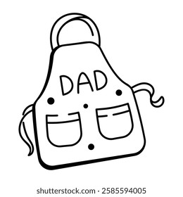 Dad apron icon in hand drawn style 
