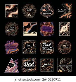 "Dad: The Art of Adventure" Abstract Outdoor T-Shirt Design Bundle for Father's Day