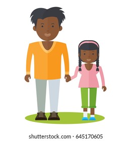 Dad and baby flat vector cartoon illustration. Objects isolated on a white background.
