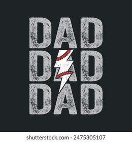 Dad Baseball. T-Shirt design, Vector graphics, typographic posters, or banners.