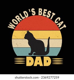 Dad best cat illustrations with patches for t-shirts and other uses