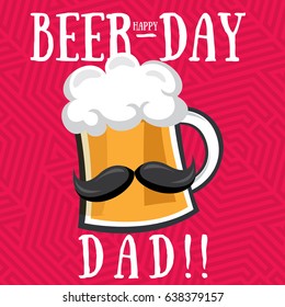 Dad Birthday Celebration Card Illustration Vector Design 