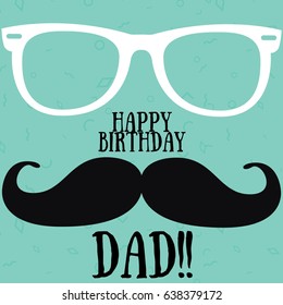 Dad Birthday Celebration Card Illustration Vector Stock Vector (Royalty ...