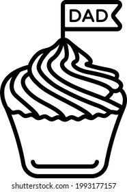 dad birthday cupcake with flag Concept Vector Icon Design, Happy Fathers Day Symbol, Dads Gift Elements Sign, Parents Day Stock illustration
