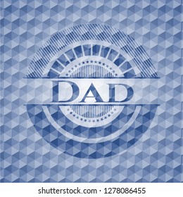 Dad blue hexagon emblem.