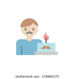 Dad, cake icon. Simple color vector elements of cultural activities icons for ui and ux, website or mobile application