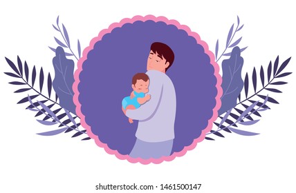 dad carrying his baby in his arms