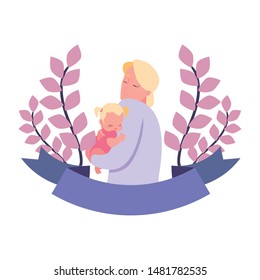dad carrying his baby girl in arms