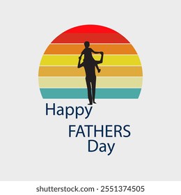 Dad and child happy father’s day wishing design