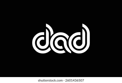 DAD Creative Unique Modern Letter Logo Design. Stylized logo featuring a unique letter design, presenting abstract minimalist aesthetics and modern appeal.
