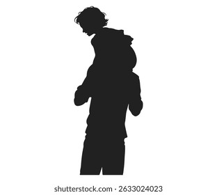Dad Cute Father’s Day Silhouette Vector Scene