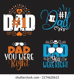Dad, Daddy, Papa - Happy Father's Day T-shirt And SVG Design Bundle, Vector EPS File Bundle, can you download this bundle.