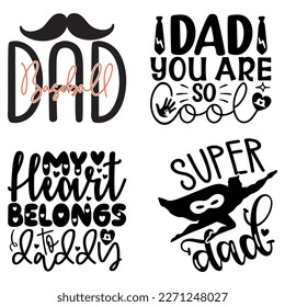 Dad Daddy Papa - Happy Father's Day T-shirt And SVG Design Bundle. Vector EPS Editable File Bundle, can you download this bundle.