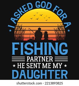 Dad with daughter fishing tshirt design