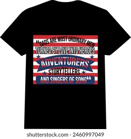 dad and daughter quits t shirt Design typography T SHirt Design With USA flag 