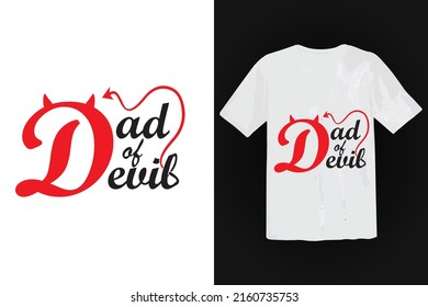 Dad Of Devil tshirt Design Template