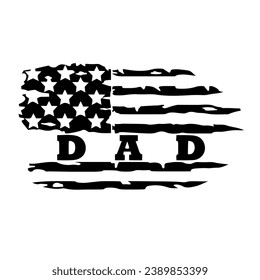 Dad distressed america flag design