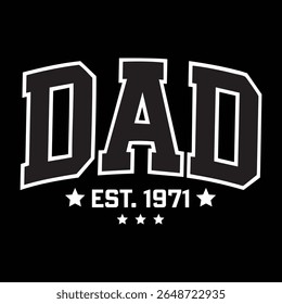 Papai Est. 1971 - Presente do Dia dos Pais Retrô Vintage
