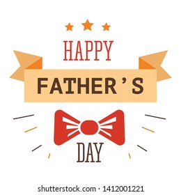 Dad or father day holiday isolated icon bowtie and ribbon vector family member congratulation parenthood celebration greeting emblem or logo appreciation and love daddy male accessory festivity