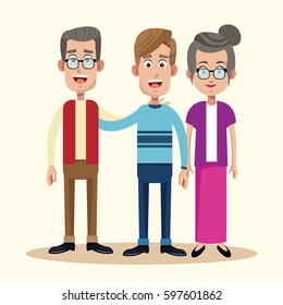 dad with grandfather and grandmother relation
