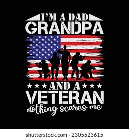 I'm A Dad Grandpa And Veteran Fathers Day Papa Grandpa Gifts