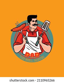 Dad The Grill Master, Bbq Tshirt Design