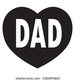 dad in heart icon on white background. flat style. father day sign for your web site design, logo, app, UI. dad in heart symbol. father sign. 