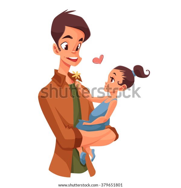 Download Dad Holding His Daughter Vector Illustration Stock Vector ...