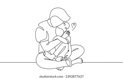 Dad holds his daughter in his arms. Warm communication between father and child. World Daughters Day. Vector illustration. Images produced without the use of any form of AI software at any stage. 