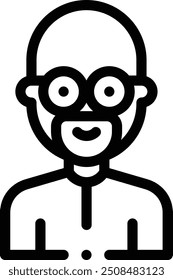 dad icon. Thin Linear Style Design Isolated On White Background