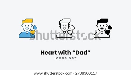 Dad icons vector set stock illustration