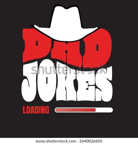Dad jokes typography t shory design red and white font with hat leading shape