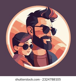 dad with kid happy sunglasses fathers day