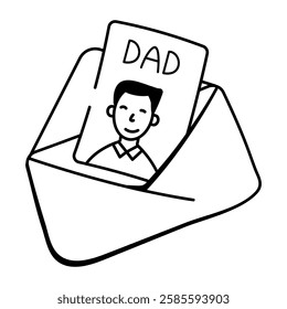 Dad letter icon in hand drawn style 

