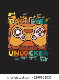 dad level unlock t-shirt design, father t-shirt design, dad typography design 
