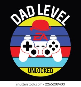 dad level unlocked funny dad gaming dad calligraphy t shirt design