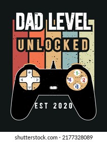 Dad level unlocked | Game lover T shirt | gaming mood style t shirt| gaming quotes