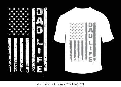 Dad Life Printing T Shirt Design Template
