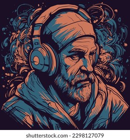 Dad is listening to music, Vector